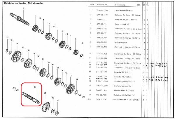 ANTRIEBSWELLE ZUENDAPP KS80